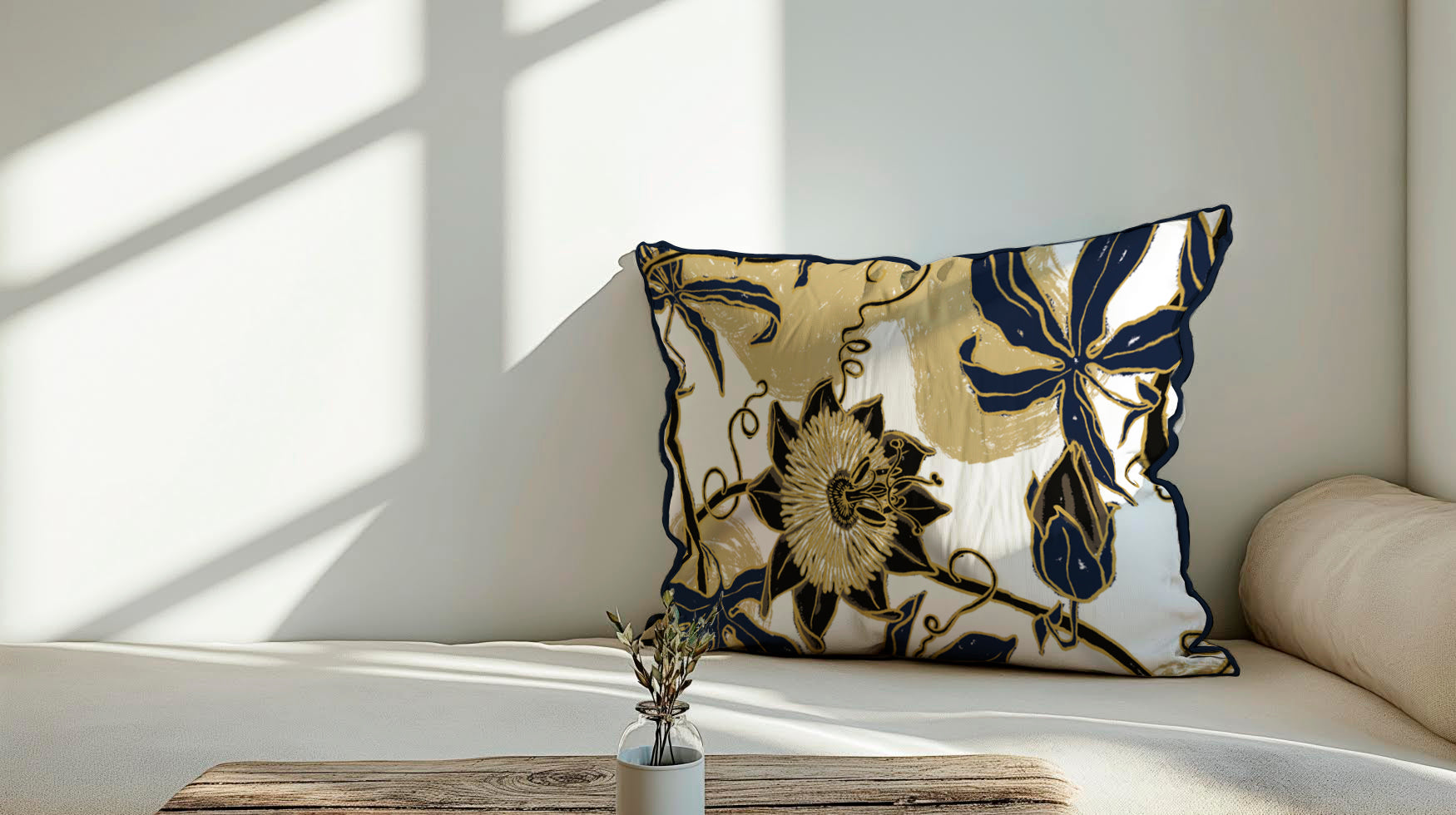 Coussin Passiflore - Jour Bleu